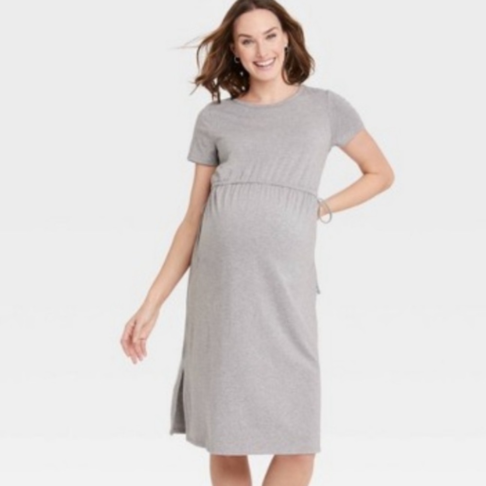 💕NWT Isabel Maternity by Ingrid & Isabel short sleeve tie side maternity dress